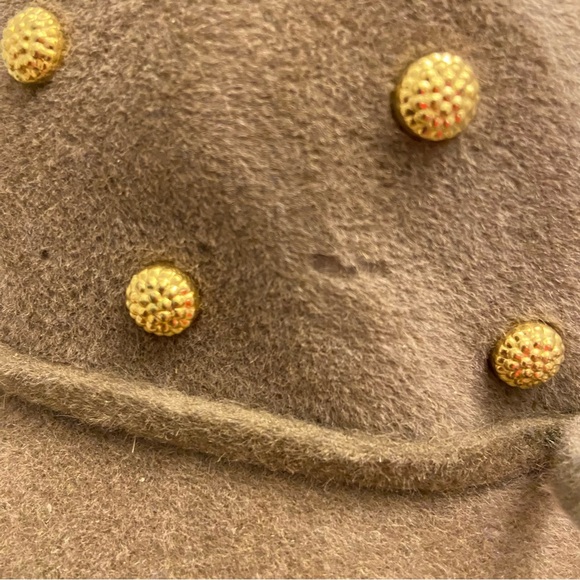 Therese Ahrens New York Light Brown Wide Brim with Bow & Gold Studs Vintage Hat - Picture 4 of 5